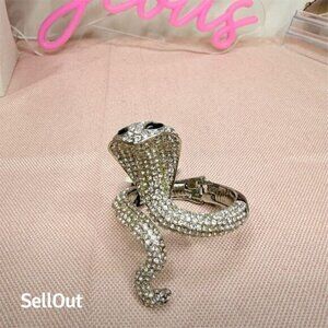 Vintage Cara Snake Serpent Bangle Bracelet Austrian Crystal Rhinestone gift